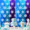 2-Pack Ice Blue Foil Fringe Curtains 3.3x6.6ft Winter Princess Birthday Party Decorations